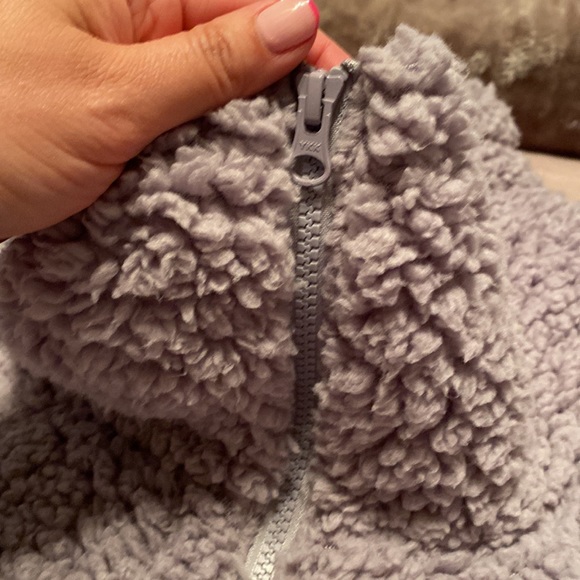 Z by Zella Power Up Cozy Faux Shearling Half Zip Pullover Lilac Purple Large - Picture 10 of 11